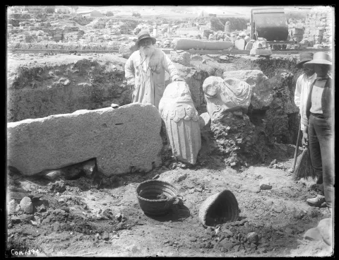 The foreman, Angelis Kosmopoulos, in the Baths of Eurykles, in 1919