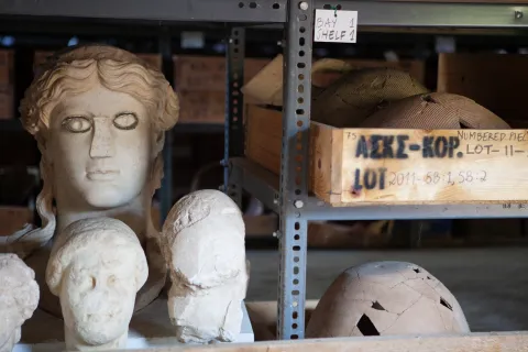 Marble head of Athena or Apollo, in storage (cat. no. S 2682)