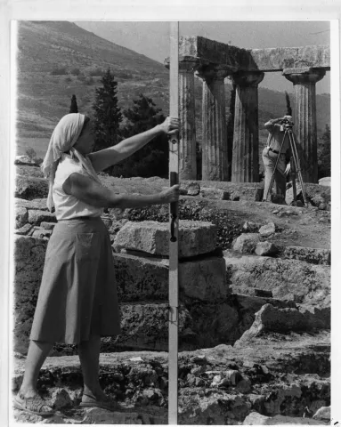 Henry and Rebecca Robinson during the excavations on Temple Hill, 1964